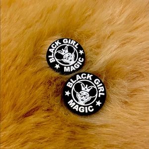 NWT (Set of 2) Round Black Girl Magic Shoe Charms